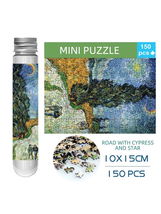 Puzzle 200 pièces | Champ de blé avec cyprès